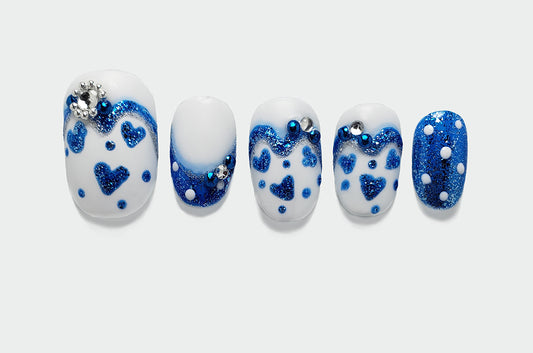 Blue & White Glittery Love